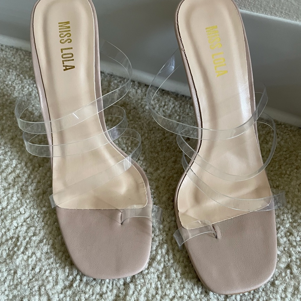 Clear Perspex Heel Mule